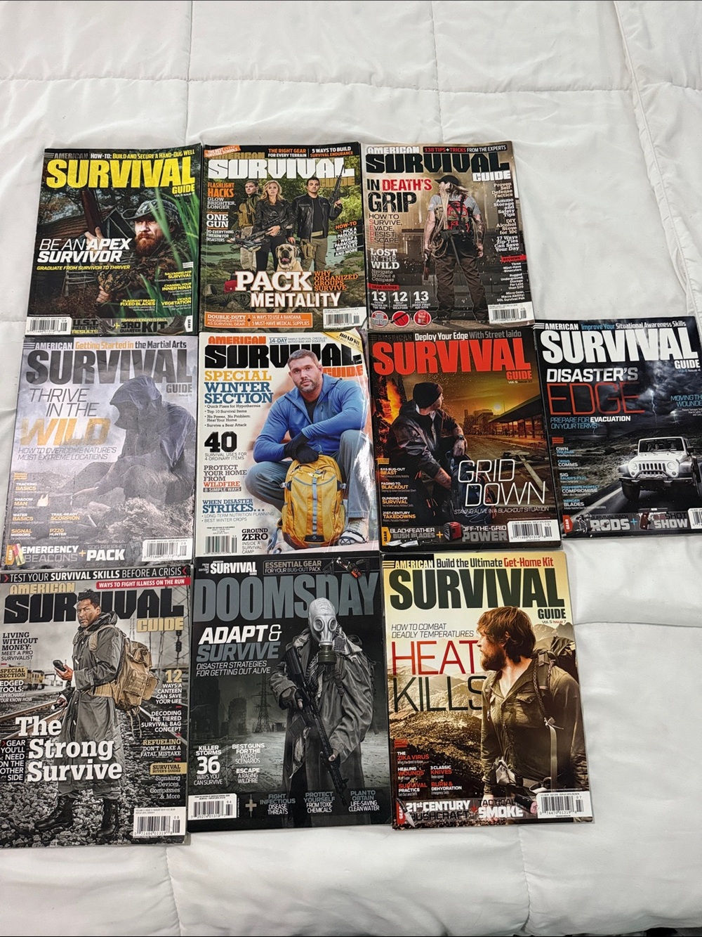 American survival Magazine Bundle - Assorted Covers (Black, Yellow, Red Accents)